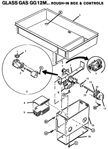 Rough-in Box And Controls Diagram and Parts List for C12M  Thermador Cooktop