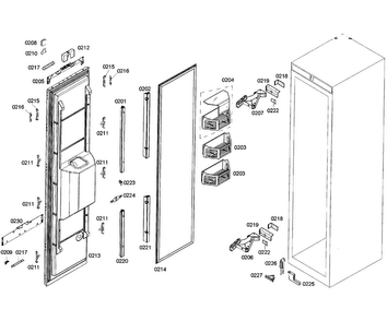 Door Assy Diagram and Parts List for T18ID80NRP 10 Thermador Freezer