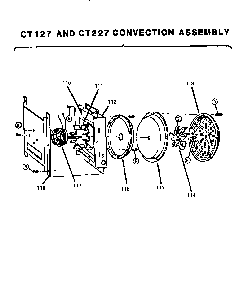 Convection Assembly Diagram and Parts List for CT227  Thermador Wall Oven
