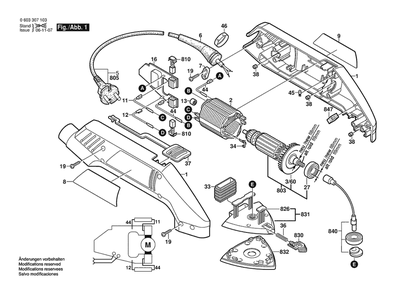 Section 1 Diagram and Parts List for 0603307137  Bosch Sander Grinder