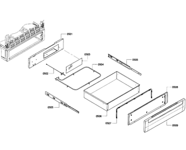 Drawer Assy Diagram and Parts List for HGS7282UC 05 Bosch Range