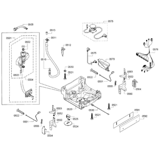 Base Assy Diagram and Parts List for SPE5ES55UC 20 Bosch Dishwasher
