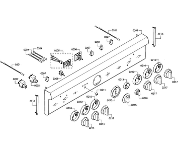 Control Panel Diagram and Parts List for PRD366GHC 14 Thermador Range