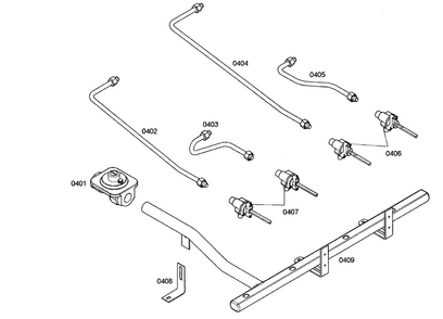 Connections Diagram and Parts List for PD484GED01  Thermador Range