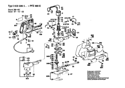 Section 1 Diagram and Parts List for 0603226503  Bosch Saw