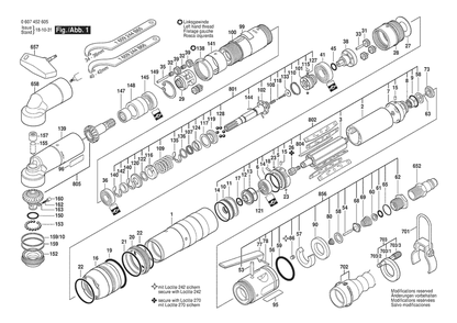 Section 1 Diagram and Parts List for 550WDWAS68-320 0607452605 Bosch Screwdriver