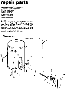 Replacement Parts Diagram and Parts List for 153327360  Kenmore Water Heater