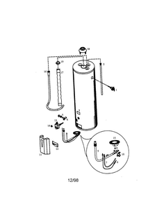 Power Miser 8 40 Gal. High Altitude Diagram and Parts List for 153338413  Kenmore Water Heater
