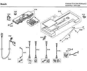Control Panel Diagram and Parts List for WFMC4301UC 04 Bosch Washer