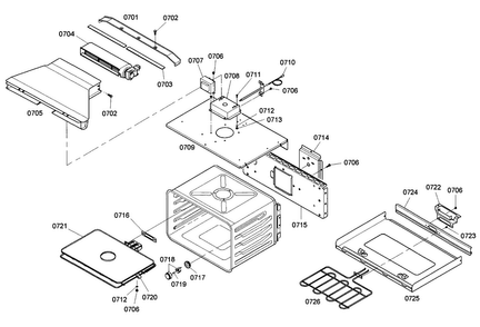 Frame Parts 2 Diagram and Parts List for HBN755AUC 02 Bosch Wall Oven