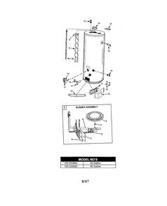 Water Heater Diagram and Parts List for 153333850  Kenmore Water Heater