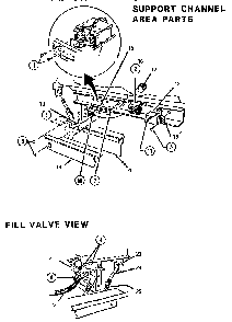 Support Channel & Fill Valve Diagram and Parts List for TD5000S  Thermador Dishwasher