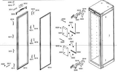 Door Assy Diagram and Parts List for T18IW50NSP07  Thermador Wine and Beverage Cooler