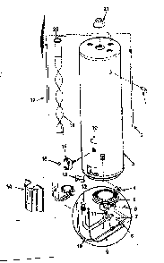 Replacement Parts Diagram and Parts List for 153335443  Kenmore Water Heater