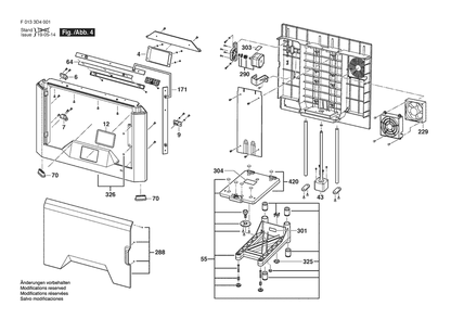 Section 4 Diagram and Parts List for 3D40FLX-01EU F0133D4001 Bosch Miscellaneous