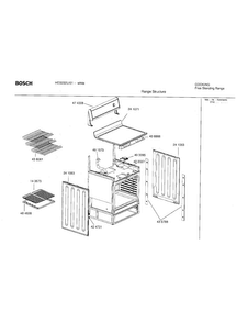 Range Structure Diagram and Parts List for HES232U 01 Bosch Range