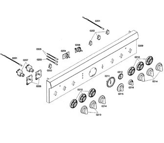 Control Panel Diagram and Parts List for PRD366EHC 07 Thermador Range