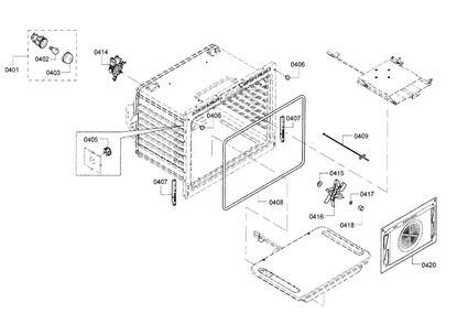 Cavity Diagram and Parts List for HGI8054UC 01 Bosch Range
