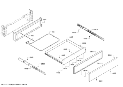 Diagram 8 Diagram and Parts List for HGI8054UC-07  Bosch Range