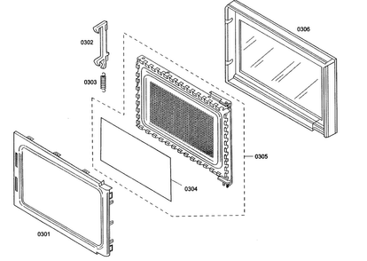 Microwave Door Diagram and Parts List for MEM271EB01  Thermador Microwave