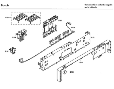 Control Panel Diagram and Parts List for SHX46L15UC 36 Bosch Dishwasher