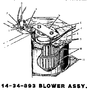 Blower Assembly Diagram and Parts List for CMT231S  Thermador Microwave