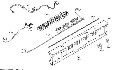 Control Assy Diagram and Parts List for SHX3AM02UC 01 Bosch Dishwasher