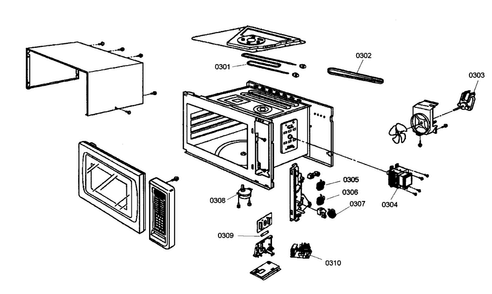 Microwave Cabinet Parts Diagram and Parts List for MEMCW301EB01  Thermador Microwave
