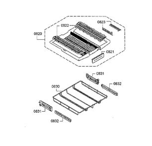 Cutlery Drawer Diagram and Parts List for SHEM78WH5N 30 Bosch Dishwasher