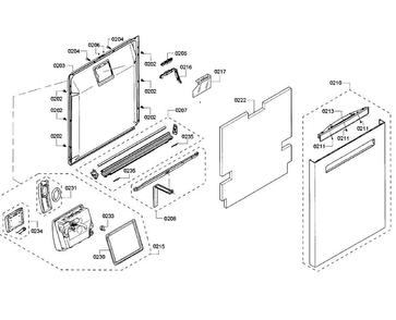 Part Location Diagram of 00774391 Bosch Exterior Door Panel - Stainless