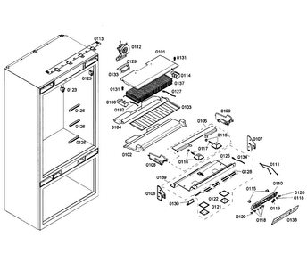 Cabinet 1 Diagram and Parts List for T36IT71NNP 06 Thermador Refrigerator