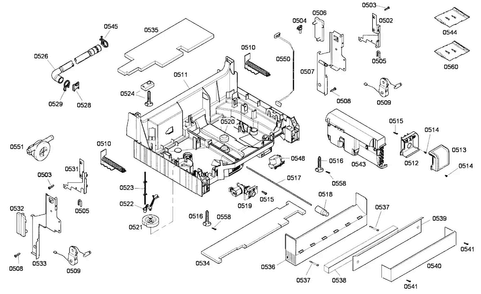 Base Assy Diagram and Parts List for DWHD630GCM 53 Thermador Dishwasher