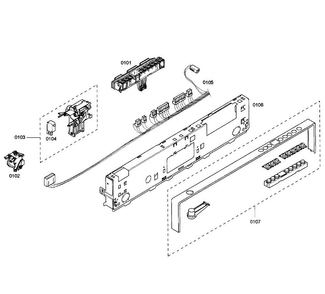 Control Panel Diagram and Parts List for SHX55M06UC 52 Bosch Dishwasher