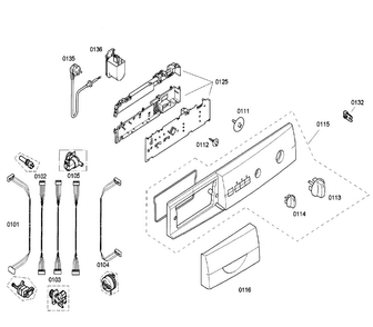 Control Panel Diagram and Parts List for WFL2060UC 32 Bosch Washer