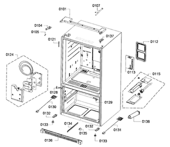 Cabinet Diagram and Parts List for B26FT70SNS 01 Bosch Refrigerator