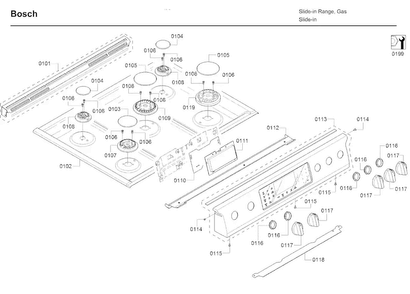 Part Location Diagram of 11005333 Bosch Front Panel