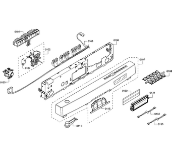 Control Panel Diagram and Parts List for SHE68R52UC 69 Bosch Dishwasher