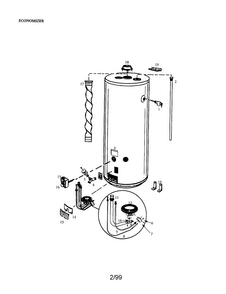 Economizer 40 Gallon Diagram and Parts List for 153333931  Kenmore Water Heater