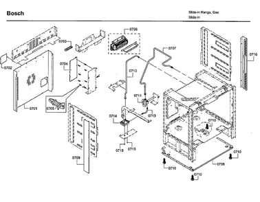 Cabinet Diagram and Parts List for HGIP054UC 06 Bosch Range