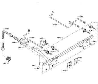 Manifold Diagram and Parts List for PRD304GHC 08 Thermador Range