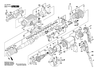 Diagram 1 Diagram and Parts List for BHD2-26 3 611 BA3 B01 Bosch Hammer Drill