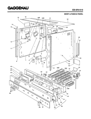 02 - BODY & FASCIA PANEL Diagram and Parts List for EB876-610  Bosch Range