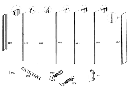 Trim Diagram and Parts List for T24IR70NSP 20 Thermador Refrigerator