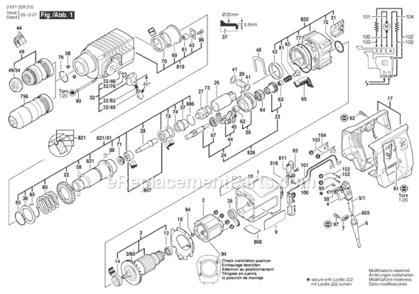 Page A Diagram and Parts List for 11224VSRC 0611259310 Bosch Demolition Hammer