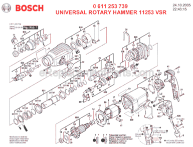 Part Location Diagram of 1611329024 Bosch Tool SWITCH CONTACT