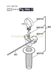 Part Location Diagram of 1612025057 Bosch Tool AUXILIARY HANDLE