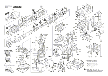 Page A Diagram and Parts List for 11264EVS 3611B64010 Bosch Demolition Hammer