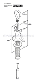 Page B Diagram and Parts List for 11264EVS 3611B64010 Bosch Demolition Hammer