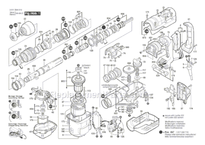 Page A Diagram and Parts List for 11265EVS 3611B64110 Bosch Demolition Hammer