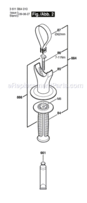 Page B Diagram and Parts List for 11265EVS 3611B64110 Bosch Demolition Hammer